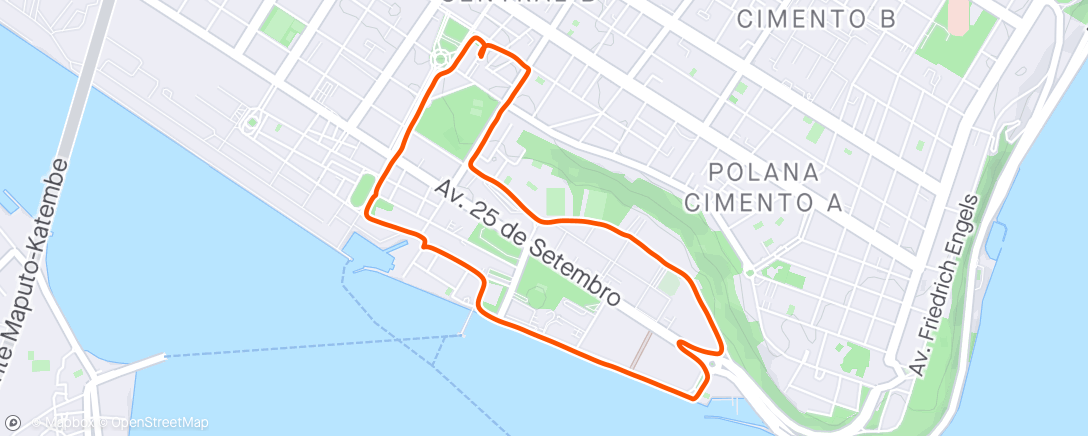 Map of the activity, Maputo - Fortaleza & Av. 10 de Novembro