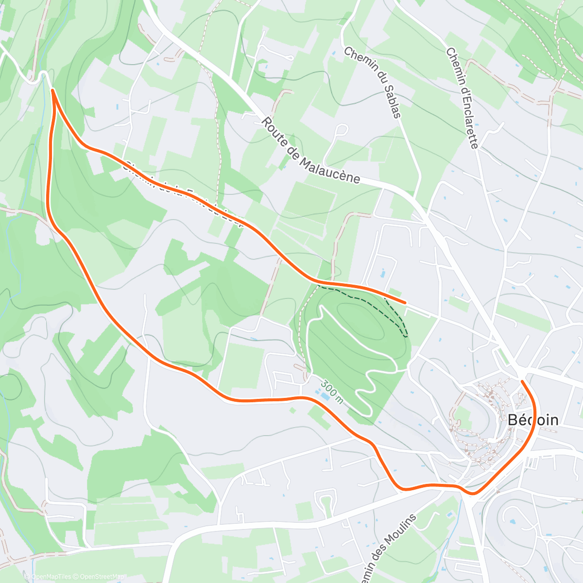 Map of the activity, Bédoin Run
