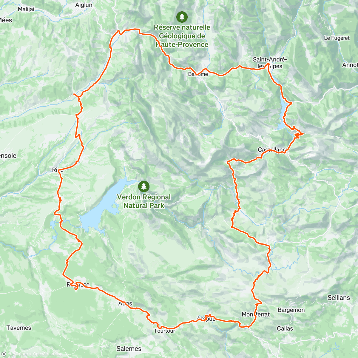 Map of the activity, Provence Tour
