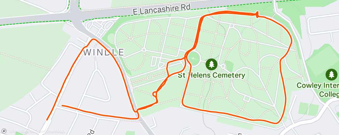 Map of the activity, Afternoon Run