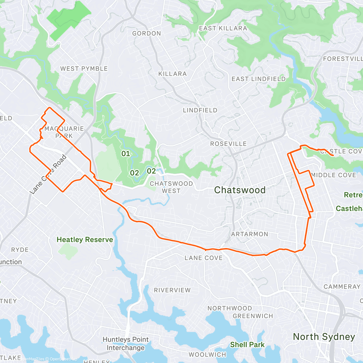 Map of the activity, Bloody 🛵 on Epping Rd Cycleway, copycat as the ones on m7 | at this Section (Macquarie University)