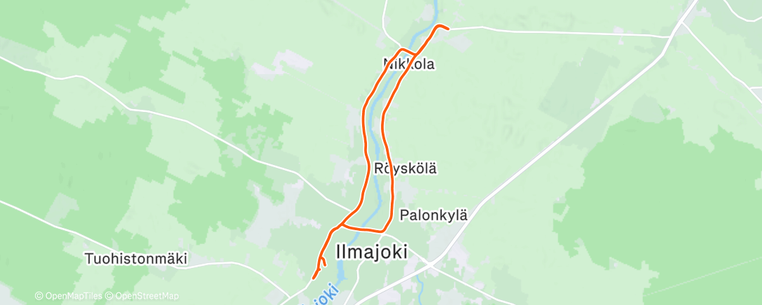 Map of the activity, Evening Run