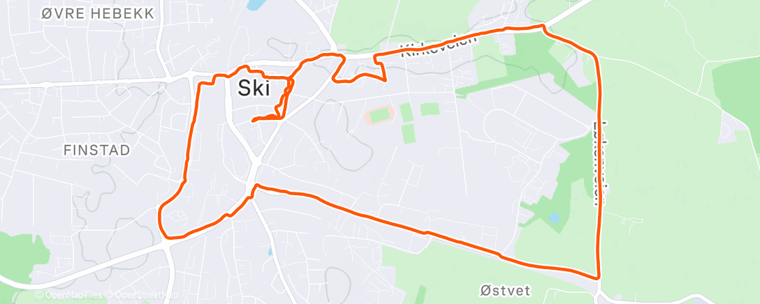 Map of the activity, Afternoon Run