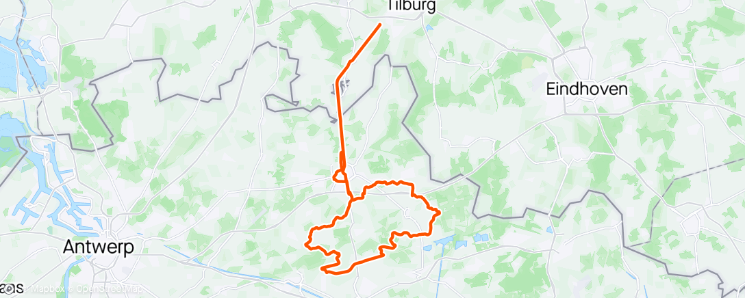 Map of the activity, Gravelrit in Turnhout, ExtraBrut.cc
