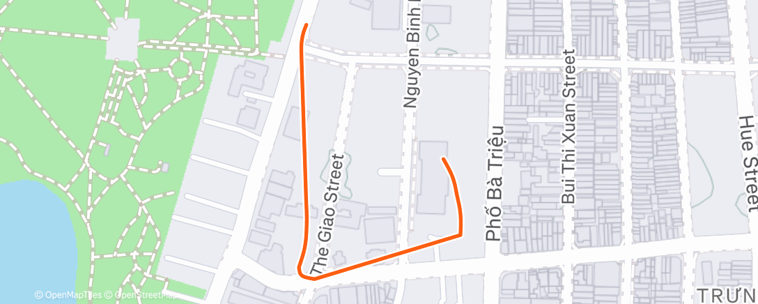 Map of the activity, Night Run