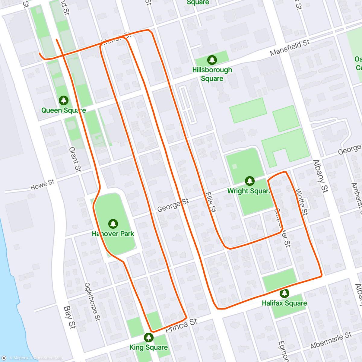 Map of the activity, Relay for life 5k