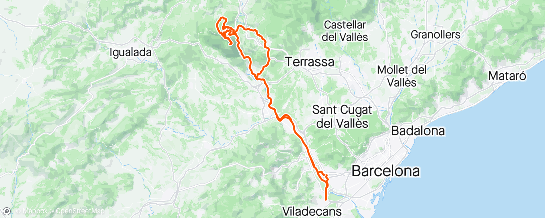 Mapa da atividade, De bautizo Mountain Bike Ride