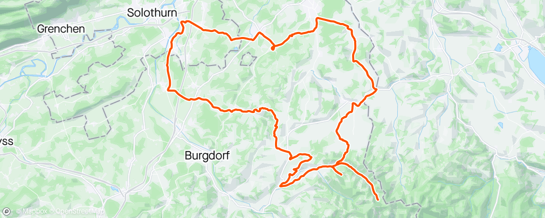 Map of the activity, Ferrenberg-Derendingen-Lotzwil-Huttwil