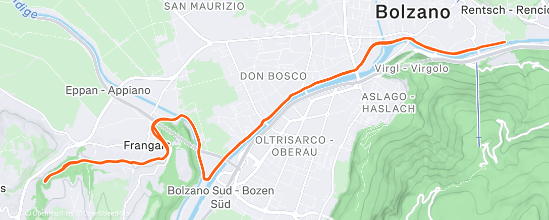 Map of the activity, Pedalata dell'ora di pranzo