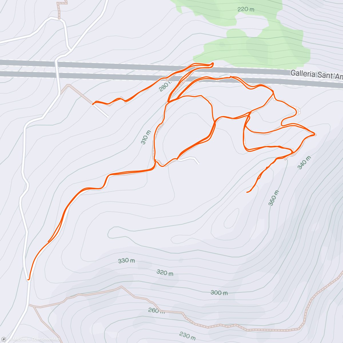 Map of the activity, Trail run with a view