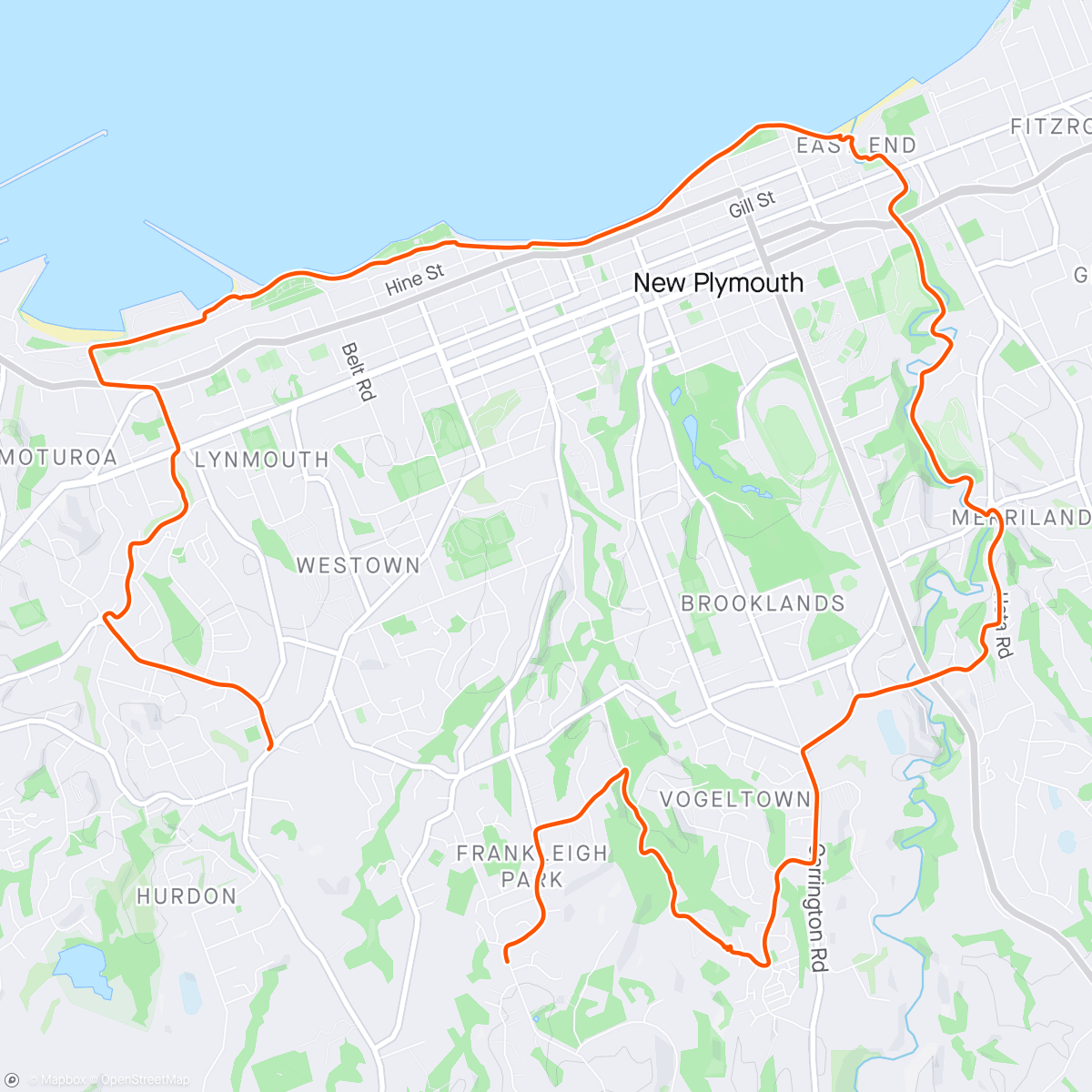 Map of the activity, Mother’s Day ride with Melissa and Mum