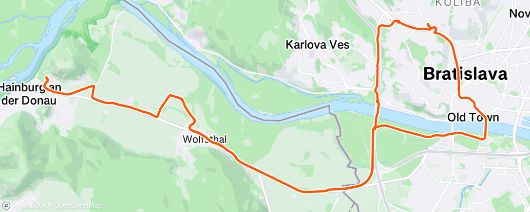 Map of the activity, Evening Ride