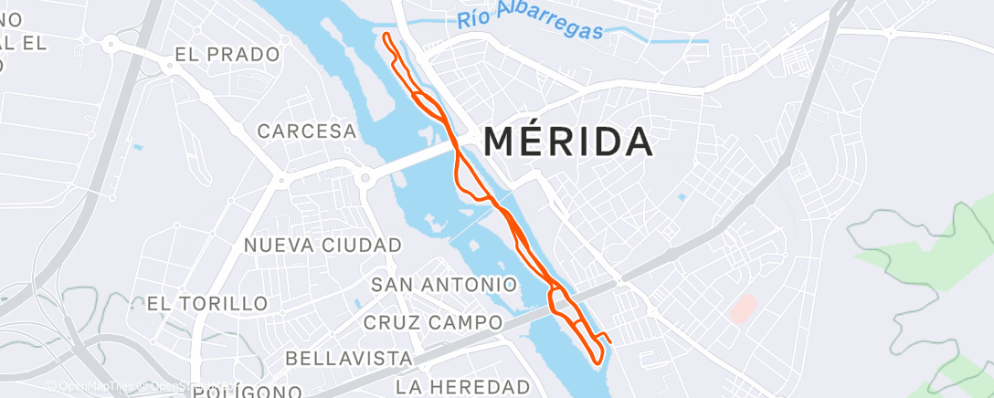 Map of the activity, Carrera de tarde
