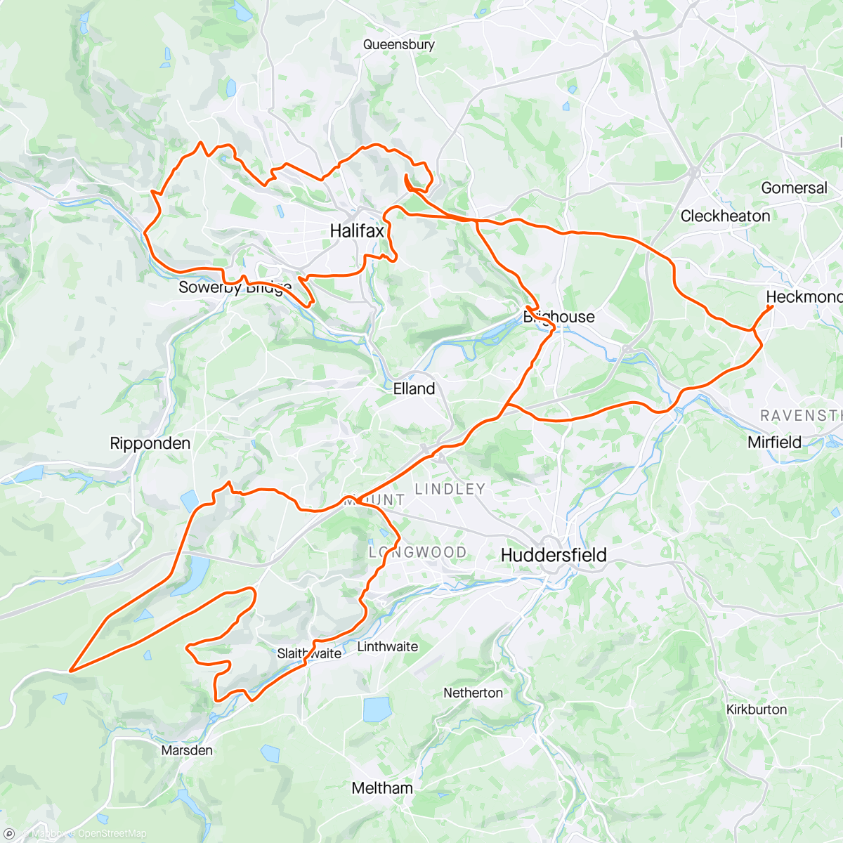 Mapa de la actividad (The Ronde van Calderdale 2024)