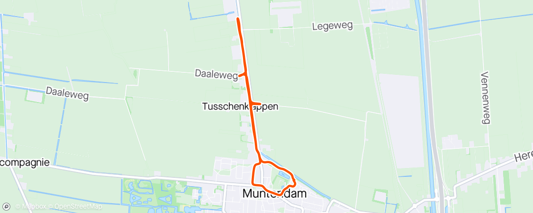 Map of the activity, Middagloop (interval 400/200)