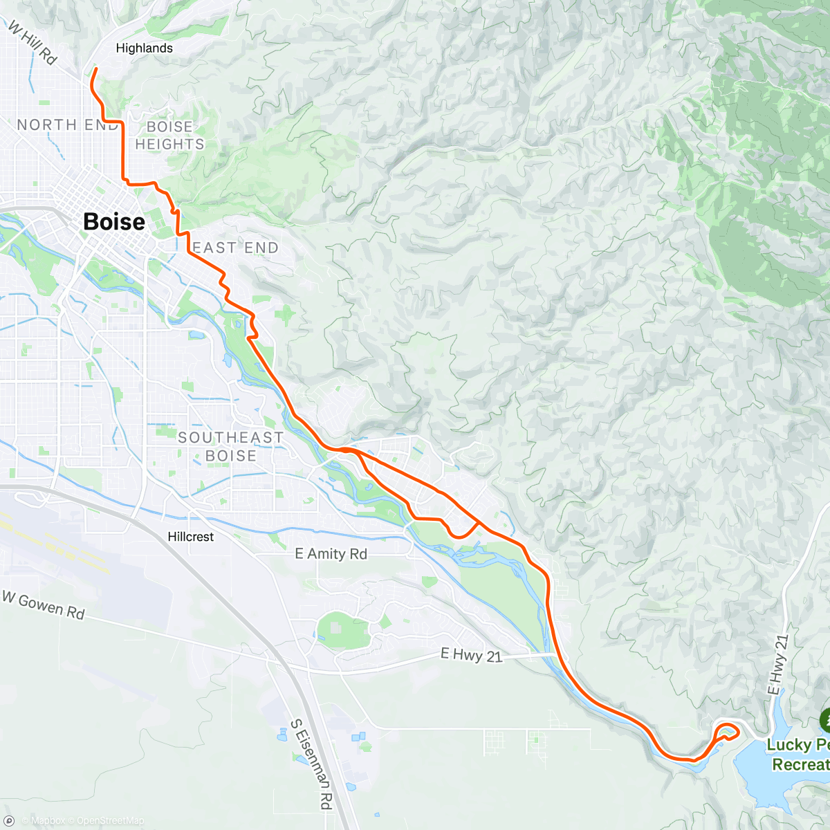 Map of the activity, Boise Greenbelt Motorway 🤦‍♂️