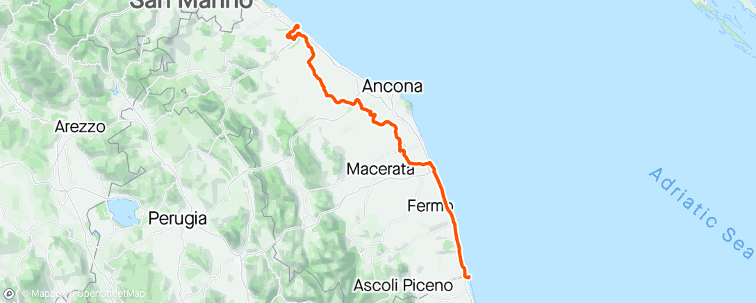 Map of the activity, Giro d’Italia stage 12