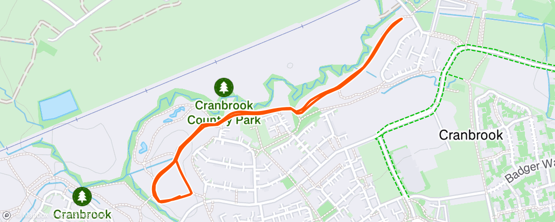 Map of the activity, Junior Parkrun with Lizzie