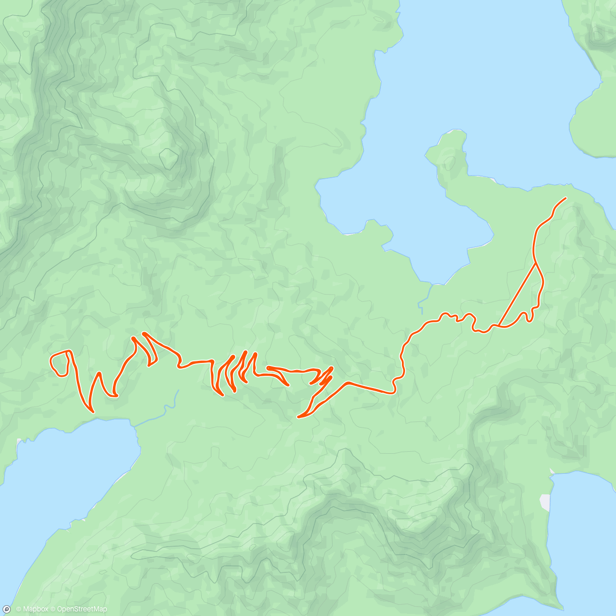 Mapa da atividade, Zwift - Road to Sky in Watopia with Deb & Jim