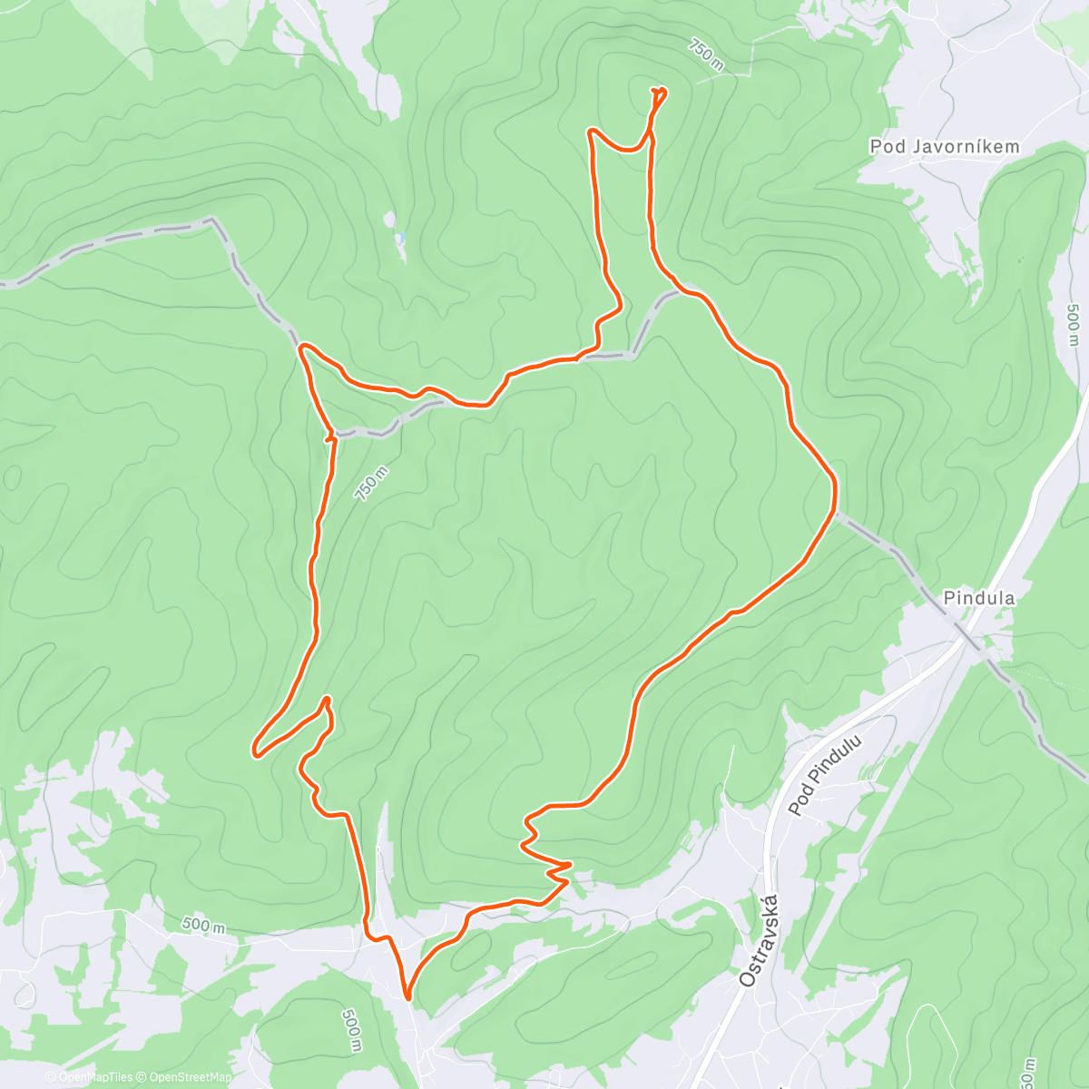 Map of the activity, Beskydy - Velky Javornik