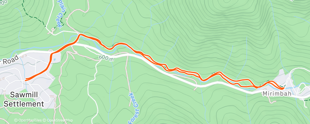 Map of the activity, Lunch Run