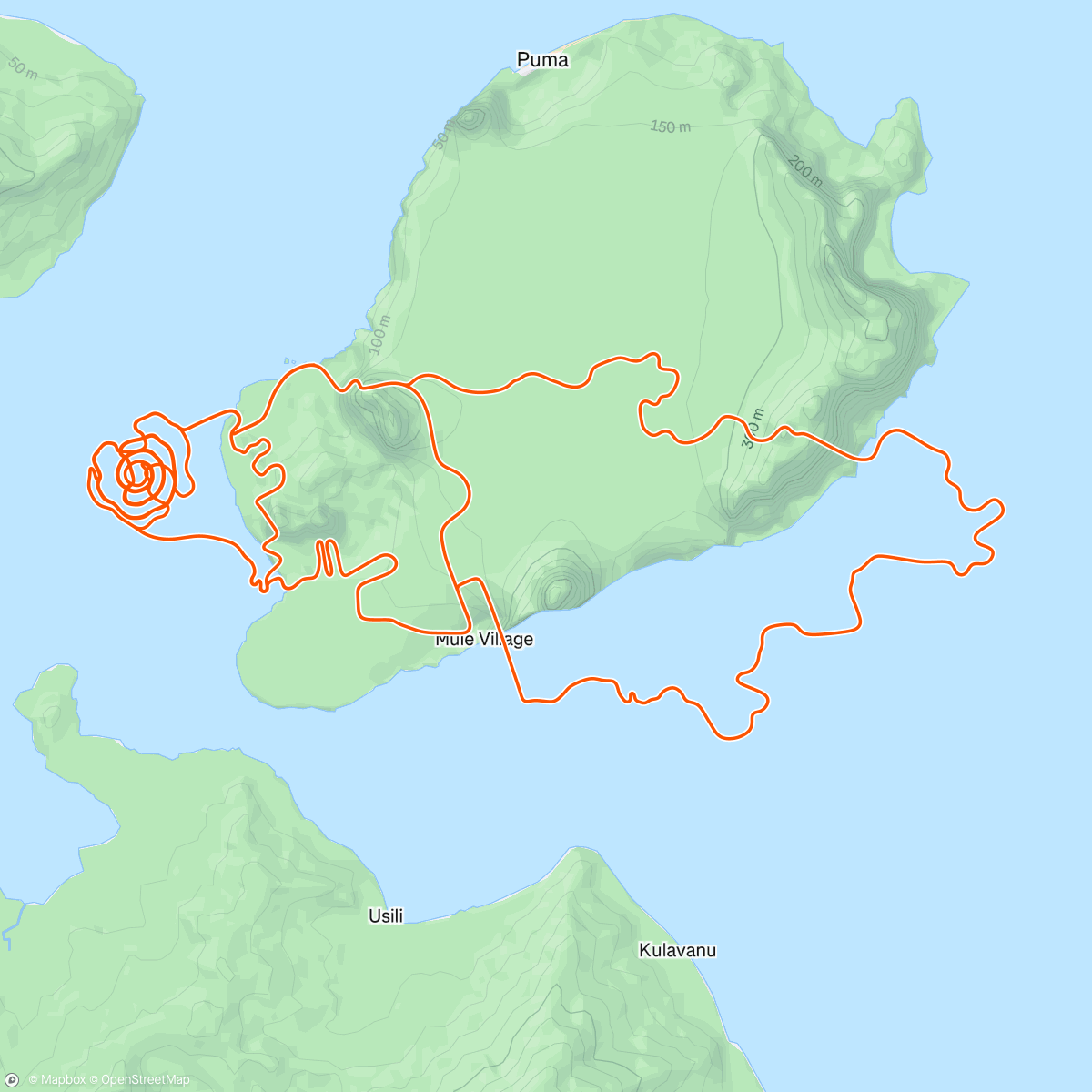 Map of the activity, Zwift - SST (Med) on Spiral into the Volcano in Watopia