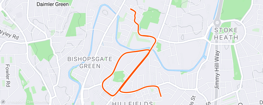 Map of the activity, Easy 30 mins + strides
