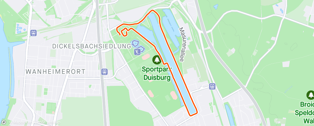 Mappa dell'attività Frühstückslauf für den morgigen Duisburg Marathon