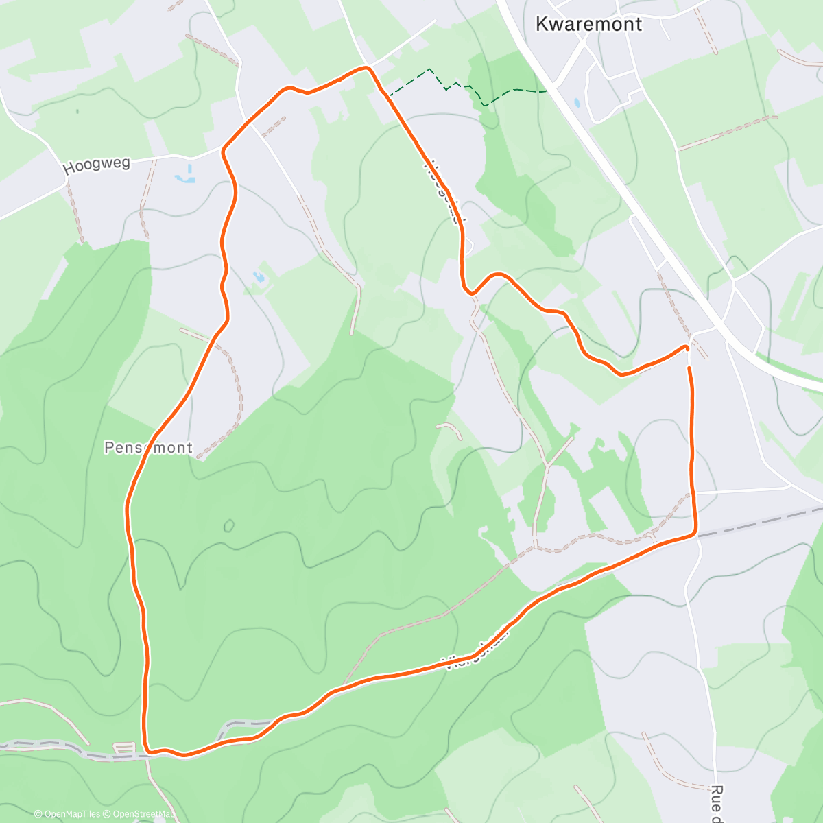 Map of the activity, Afternoon Run