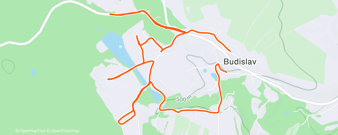 Map of the activity, Evening Run