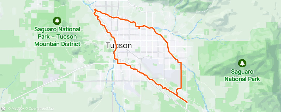 Map of the activity, We Ride 4 Tucson-Loop with Sam and Rick