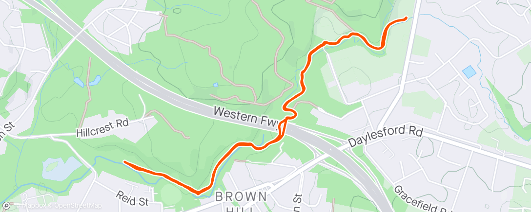 Map of the activity, Wallaby Track Parkrun with Degs
