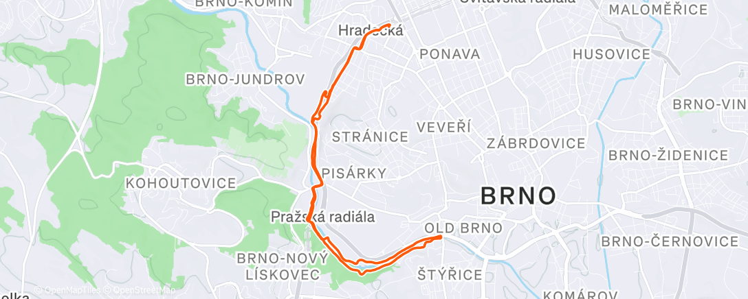Map of the activity, Afternoon Run