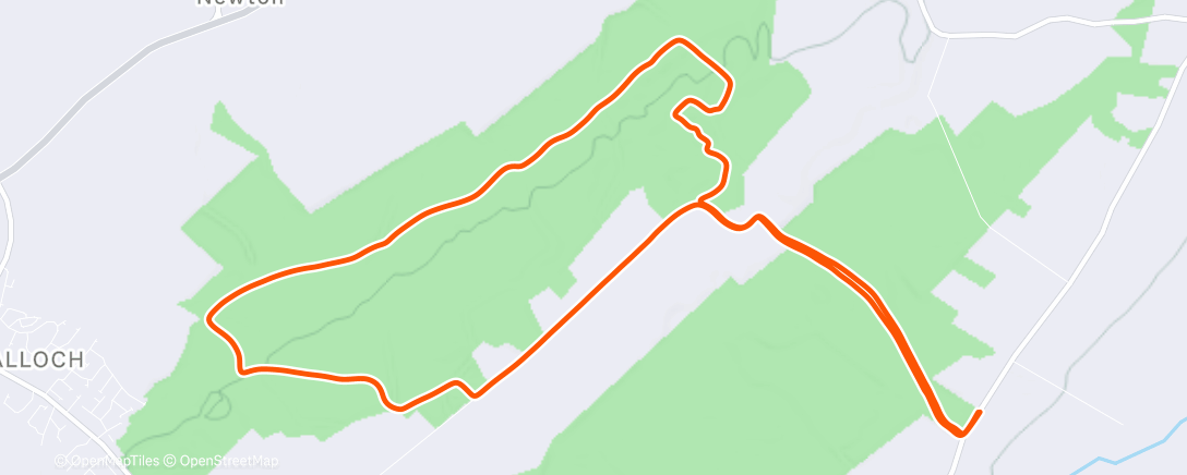 Map of the activity, Lunch Trail Run