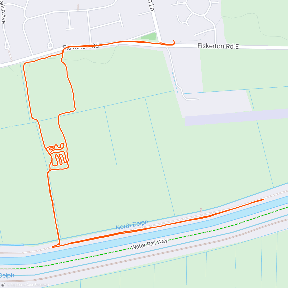 Map of the activity, Evening Trail Run round cherry fields
