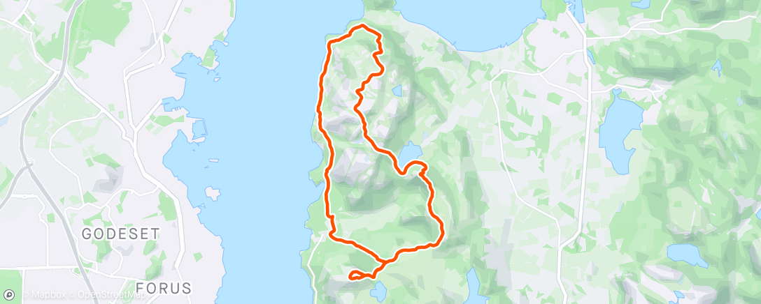 Mapa de la actividad, Afternoon run/hike med Balto 🏃🐕 Dale, Dalsnuten, Resasteinen, Jødestadfjellet, Lifjell, Bymarka, Dale.