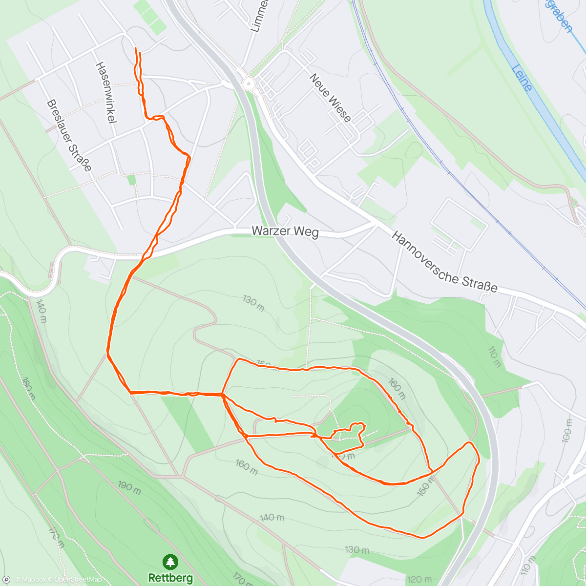 Mapa de la actividad, Spaziergang am Mittag