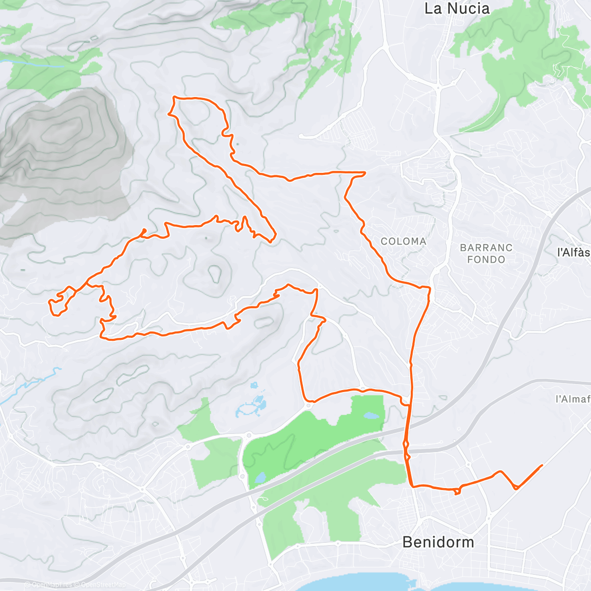 Map of the activity, Bicicleta eléctrica matutina