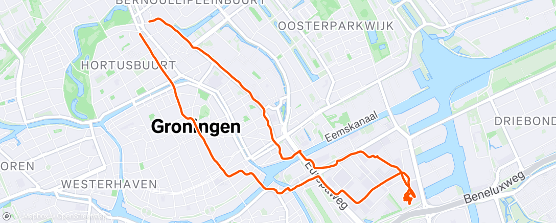Map of the activity, Namiddagwandeling
