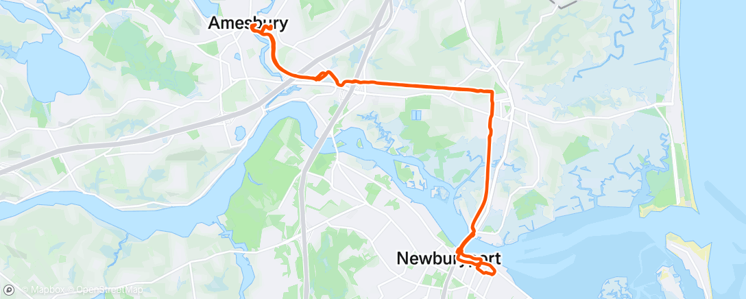 Map of the activity, Evening Ride