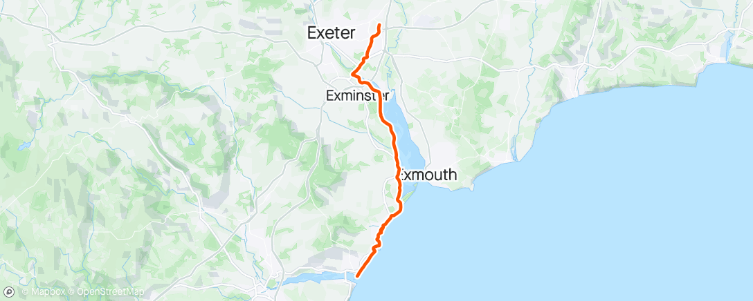 Mapa da atividade, Exeter > Teignmouth