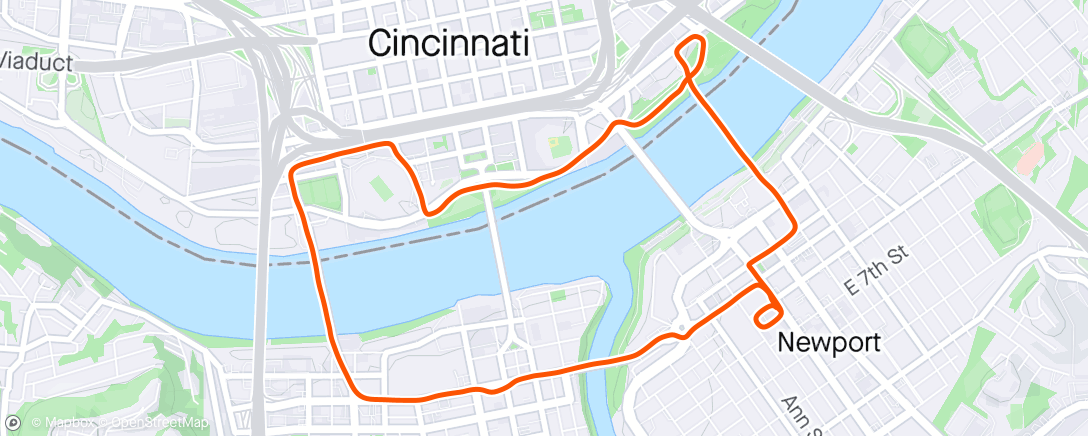 Map of the activity, Afternoon Run