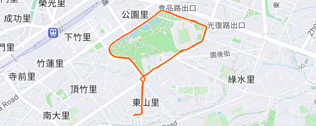 Map of the activity, Afternoon Run
