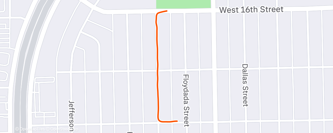 Map of the activity, Afternoon Run
