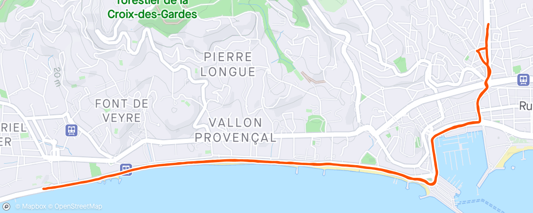 Map of the activity, Footing le midi