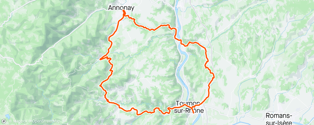 Map of the activity, Entraînement VCVTT en Ardèche bien ventée