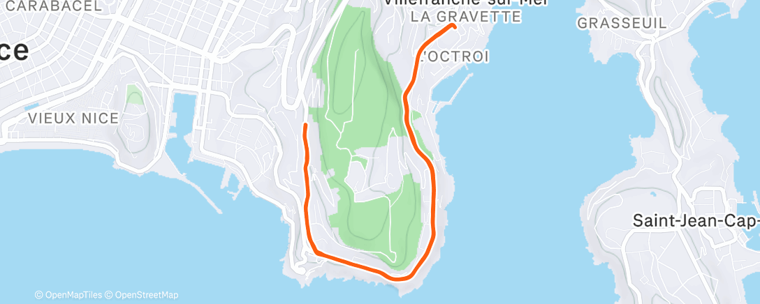 Map of the activity, Course à pied le matin