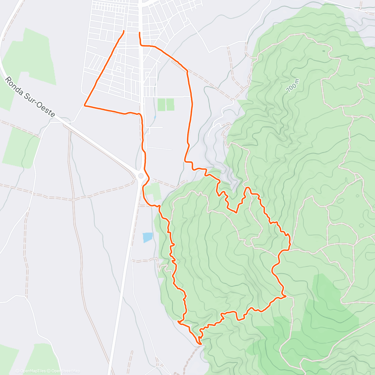 Map of the activity, Carrera de montaña matutina