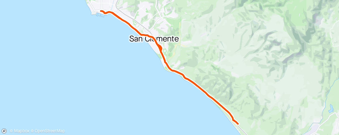 Map of the activity, Mtb on the road