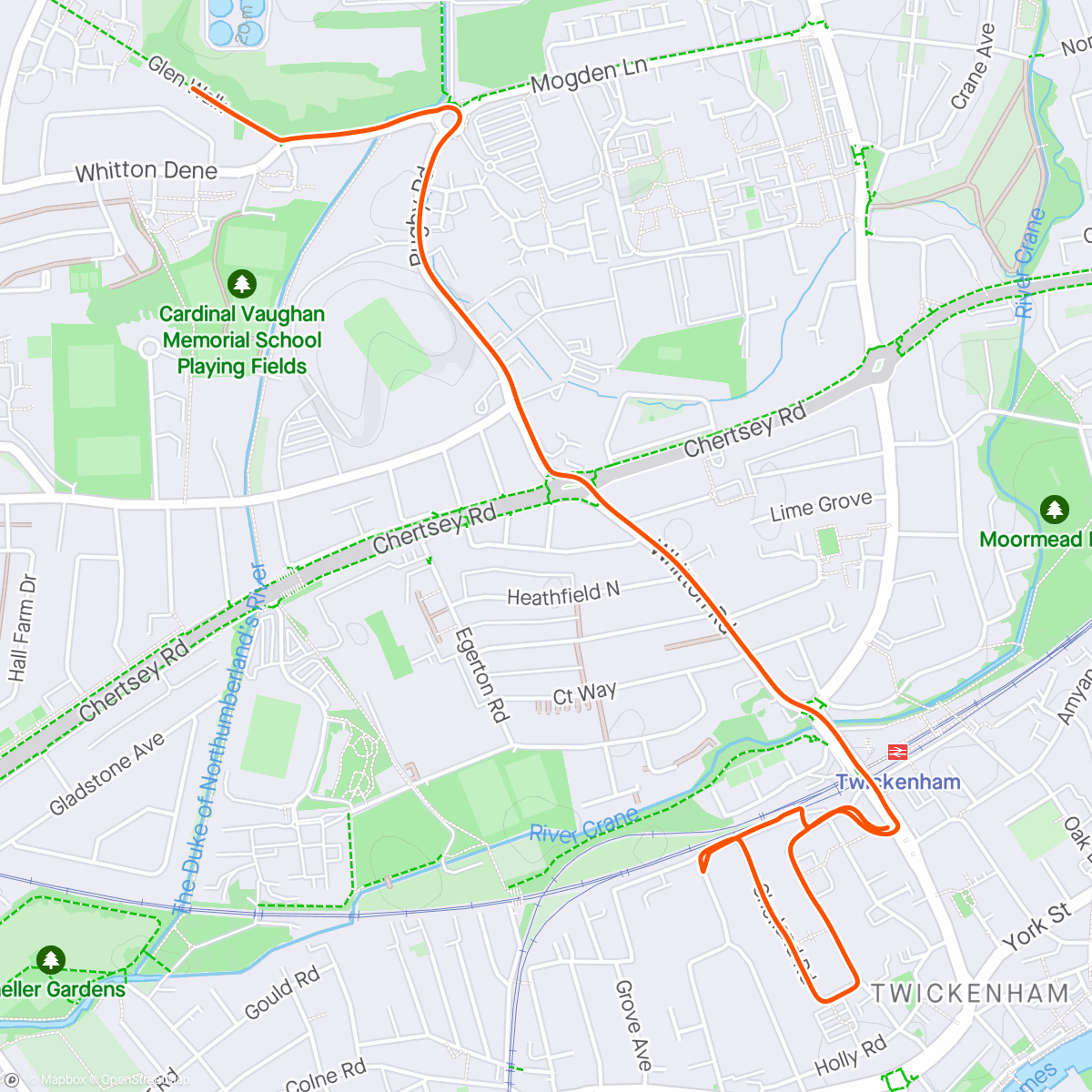 Map of the activity, School pick-up ride